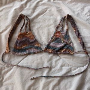 Snakeskin print bikini top